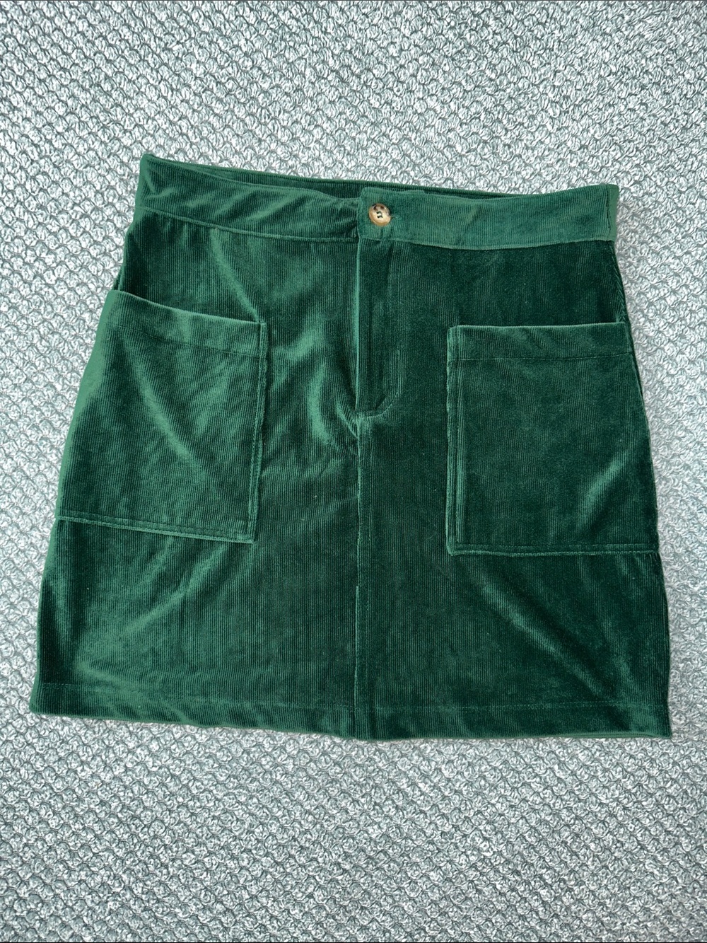 Altar'd State Deep Green Velvet Mini Skirt